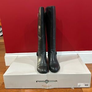 NIB Marc Fisher Dark gray Damsel Leather suede Riding Boots size 8.5